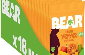 BEAR Mango Yoyos – Dried Fruit Rolls – Healthy – Vegan – 20g (18 packs)