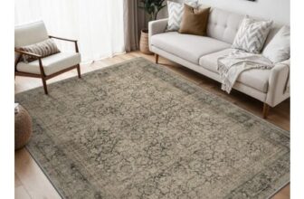 BEIMO 120x170cm Boho Vintage Area Rug, Non-Slip Brown
