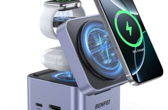 BENFEI 3-in-1 Foldable MagSafe Charger Stand with USB C Hub, Wireless HDMI (4K60Hz), 100W PD, 2x USB 3.0 BENFEI Direct GB FBA
