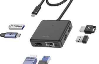 BENFEI USB C HUB 6in1 with HDMI(4K60Hz), 100Mbps Ethernet, 100W Power Delivery, 1USB 3.2 10Gbps and 2USB 2.0 BENFEI Direct GB /FBA