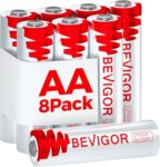 BEVIGOR AA Lithium Batteries Pack of 8, Double A Battery, 1.5V High Capacity AA Batteries for Home Equipment, Safety Equipment Disposable Battery