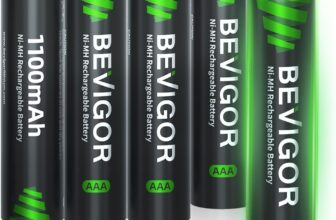 BEVIGOR AAA Rechargeable Batteries 8 Pack – 1100mAh 1500 Cycles High Capacity NiMH Rechargeable Battery AAA, 1.2V Low Self Discharge