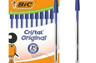 BIC Cristal Original Blue Pens – Medium Point (1.0mm) Ballpoint Biros Pens Multipack – Pack of 10