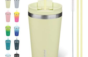 BJPKPK 18oz Insulated Tumbler with lid and Straw Stainless Steel, Macaron Green