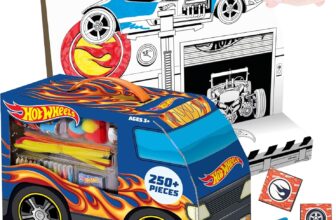 BLADEZ Hot Wheels Bumper Activity Set – 250 Piece Arts & Crafts Kit Licensed Stationery Kit: pens, stickers, pom poms, stampers, kids craft set, ages 3, Creative Maker Kitz by Bladez Toyz