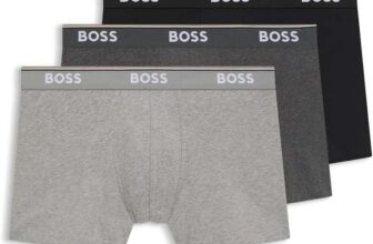 BOSS Mens Bodywear 3 Pack Boxer Shorts with Logo Detail – Size S-2XL