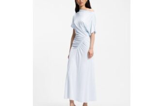 BOSS Slim-Fit Dress with Gathered Details