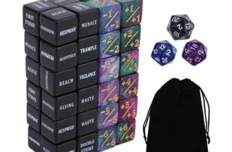 BOXOB 51pcs MTG Dice Counters and Tokens with Velvet Bag