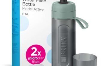 BRITA Sports Water Filter Bottle Model Active Dark Green (600ml) incl. 2x MicroDisc Filters