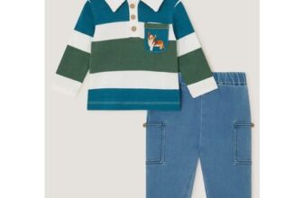 Baby Digby Polo Top & Joggers Set Blue