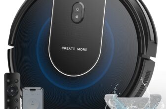 Bagotee Robot Vacuum cleaner with mop,Scheduled Cleaning with 3 Adjustable Suction Levels, 5000Pa Strong Suction, App/Alexa/Google Assistant Voice Control, Ideal for Carpet, Hard Floor