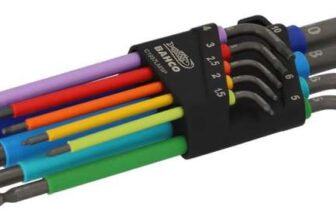 Bahco C1997LM/9P 9 Piece Metric Long Ball End Coloured Hexagon Allen Key Set 1.5-10mm