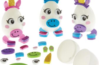 Baker Ross FX525 Unicorn Egg Kit – Pack of 8, Egg Arts and Craft Kits for Kids