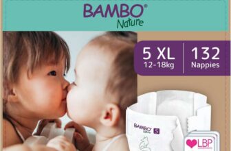 Bambo Nature Premium Eco Nappies, Size 5 (27-40lb/12-18kg), Junior, 132PK, Enhanced Leakage Protection
