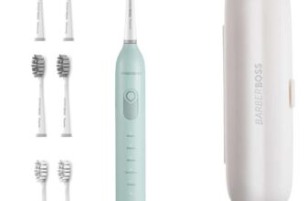 BarberBoss Electric Toothbrush With Charger, Travel Box And 6 Toothbrush Heads