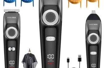 Barberboss Mens Grooming Trimmer, Waterproof 3-in-1 Clipper, Hair, Beard & Nose Groomer