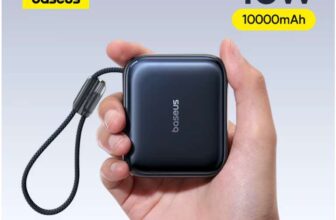 Baseus 45W Mini Power Bank 10000mAh Built-In USB-C Cable Pocket-Sized Smaller Fast Charging Portable For iPhone 17 Samsung S25