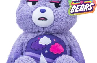 Basic Fun Care Bears 35cm Medium Plush Stormy Heart Bear Cosy Collection Super Soft Eco-Friendly Toy with Belly Badge Huggable Collectible for Kids & Fans, 14, Purple
