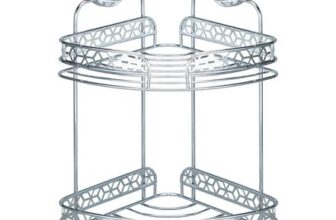 Bathstore 2 Shelf Chrome Geo Bathroom Corner Wall Basket