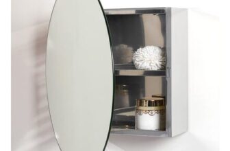 Bathstore Silver round Mirror Bathroom Cabinet