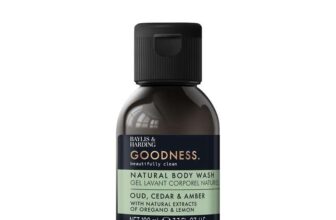 Baylis & Harding Goodness Oud, Cedar & Amber Body Wash 100ml with voucher (£1.24 / £1.04 with S&S)