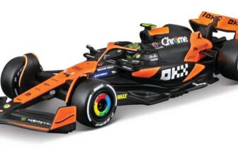 Bburago F1 Formula 1 MCLAREN MCL38 (2024) WITH HELMET NORRIS 1:43 Scale Detailed Die-Cast Replica Collectible Race Car Model