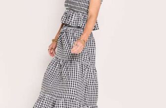 Beach to Beach Gingham Top And Skirt Beach Co-Ord – w/code