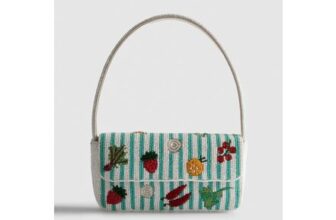Beaded Vegetable Shoulder Bag