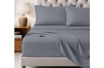 Bed Sheet Set Double, Grey, 4 Piece