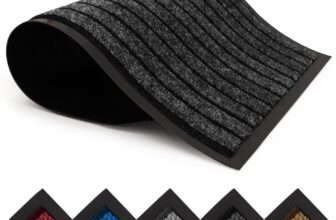 BedLooms Black Door Mats Indoor & Outdoor (40cm x 60cm) Washable Non-Slippery Heavy Duty Doormats – Stylish & Large Rubber Mat – Perfect Dust Grabbing Floor Mats