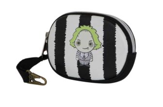 Beetlejuice Stripes-Pill Coin Purse, White, 12 x 8.5 cm