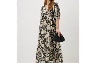 Beige Paisley Midaxi Dress