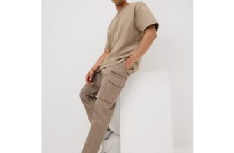 Beige Zip Cargo Trousers