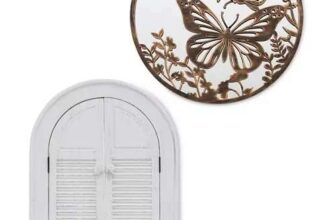 Belavi Garden Mirror- Bronze Butterfly, White Butterfly or Classic Shutter designs