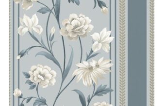 Belgravia Decor Raya Floral Strip Blue and Cream Wallpaper
