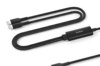 Belkin BoostCharge Pro 1.5m 2-in-1 USB-C to USB-C Charger Cable 140W (100W40W), Braided Dual Charging Cable, USB 2.0 – Black