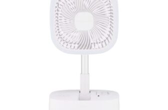 Bell & Howell Rechargeable Desk & Floor Fan with Phone Charger & Remote