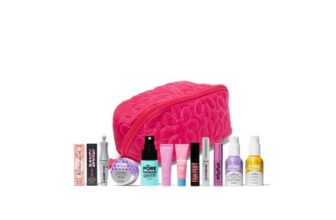 Benefit Exclusive Beauty Bag with Full Face Glam & Skincare Essentials
