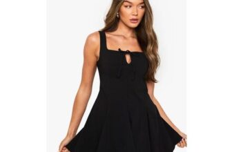 Bengaline Sweetheart Neck Skater Dress