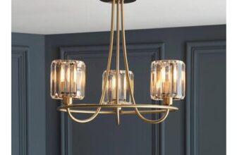 Berenice 3 Light Brass Semi Flush Ceiling Light