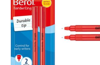Berol Handwriting Pens Round Shape is Easy to Hold Washable Blue Ink Bright Barrels 2 Count