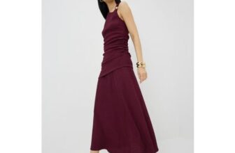 Berry Textured Jersey Co Ord Skirt