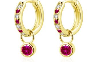 Bewenda 925 Sterling Silver Hoop Earrings, Cubic Zirconia, Gift Box