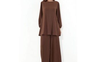 Big Dart Textured Long Sleeve Tunic and Wide Leg Pants