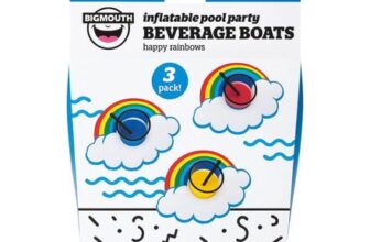 Big Mouth Rainbow Beverage Inflatable Drinks Boats, for Pool Parties or Hot Tubs