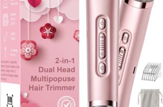 Bikini Trimmer Women with LED Light, 2-in-1 Lady Shavers for Women & Facial Trimmer, Electric Razor for Women for Bikini Line, Underarms & Face, Rechargeable Lady Shaver with Travel Bag