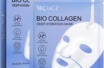 Bio Collagen Face Mask 6pcs, Intense Hydration, Reduce Fine Lines & Wrinkles, Soothing & Hydrating Overnight Hydrogel Mask, Pore Minimizing, Elasticity Improvement, Anti Aging and Rejuvinating Sheets