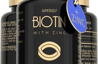 Biotin Hair Growth Tablets – Hair Skin and Nails Vitamins for Women & Men – 180 Biotin Tablets with Zinc 10000 mcg – High Strength Supplements – UK Made – Superior Absorption