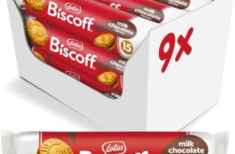 Biscoff – Sandwich Biscuits With Milk Chocolate Cream Filling – 15 Sandwich cookies per pack – Ingredients from natural origin – No colours – 9x150g – 1,35kg