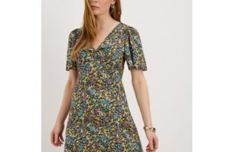 Black Ditsy Mini Dress